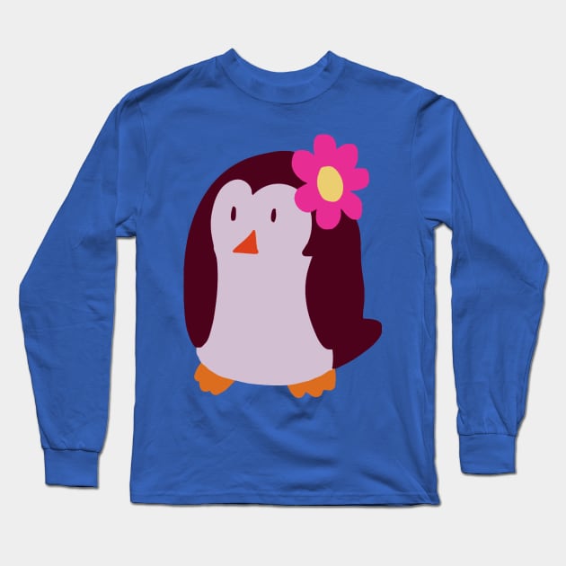 Flower Penguin Long Sleeve T-Shirt by saradaboru